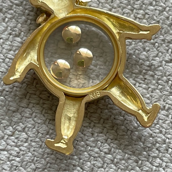 Estate⭐️18K Gold⭐️Clown Jester Mother's Charm Pendant - Picture 6 of 8
